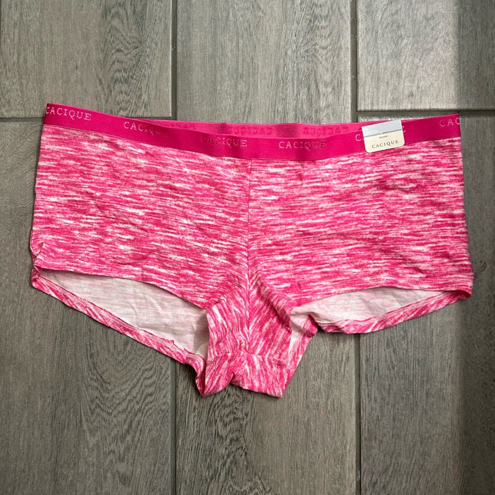 NWT Cacique underwear boyshort panty 14/16 plus size pink panties boyshorts